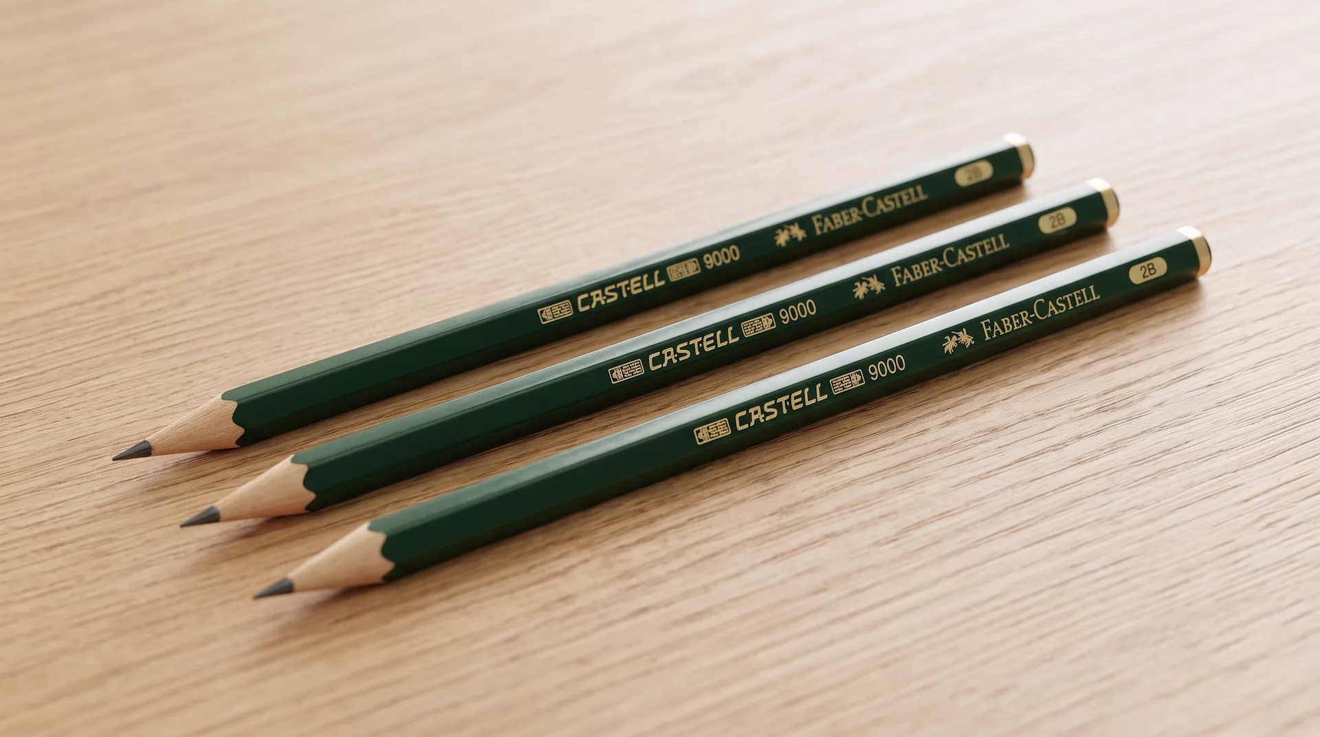 Faber-Castell Castell 9000 — 2B, 3er-Pack